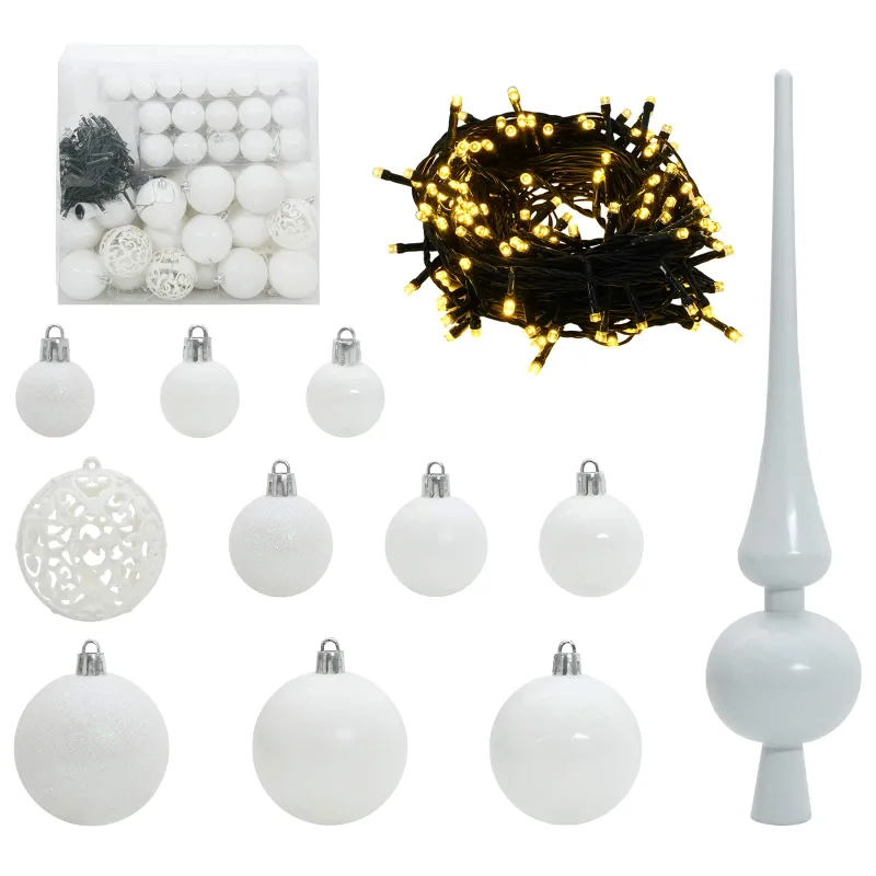 Dirbtinė Kalėdų eglutė su 300 LED Balta 210 cm PVC ir Plienas