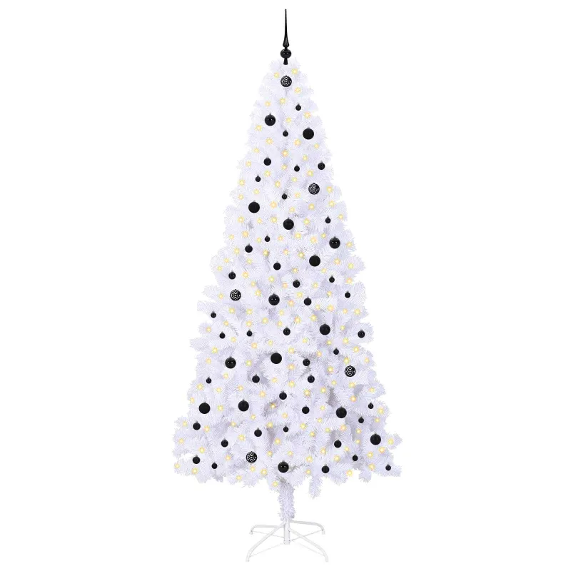 Dirbtinė Kalėdų eglutė su 300 LED Balta 240 cm PVC ir Plienas
