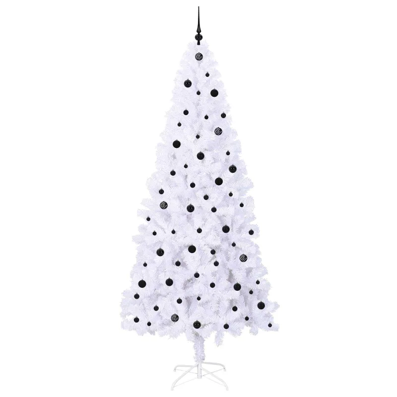 Dirbtinė Kalėdų eglutė su 300 LED Balta 240 cm PVC ir Plienas