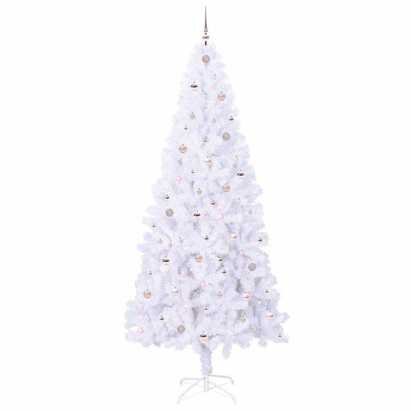 Dirbtinė Kalėdų eglutė su 300 LED Balta 240 cm PVC ir Plienas