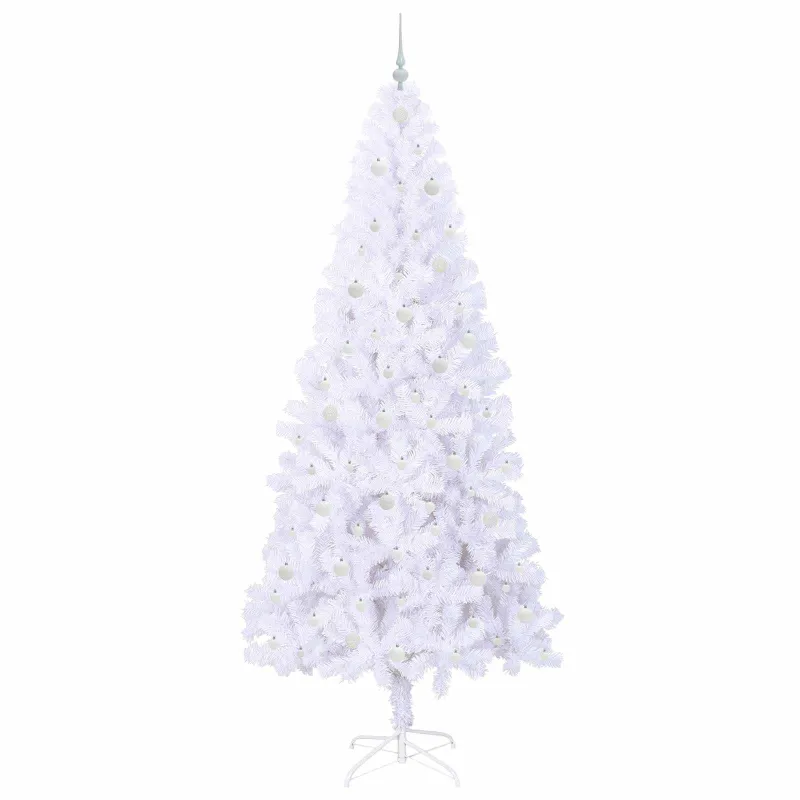 Dirbtinė Kalėdų eglutė su 300 LED Balta 240 cm PVC ir Plienas