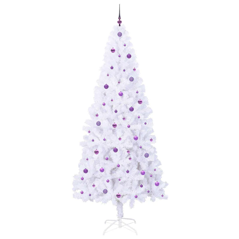 Dirbtinė Kalėdų eglutė su 300 LED Balta 240 cm PVC ir Plienas