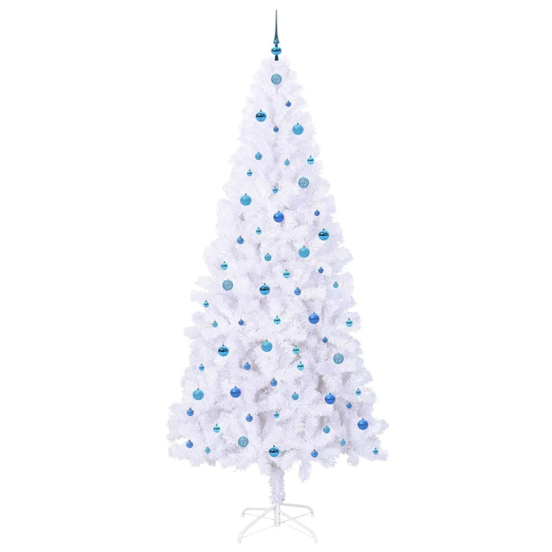 Dirbtinė Kalėdų eglutė su 300 LED Balta 240 cm PVC ir Plienas