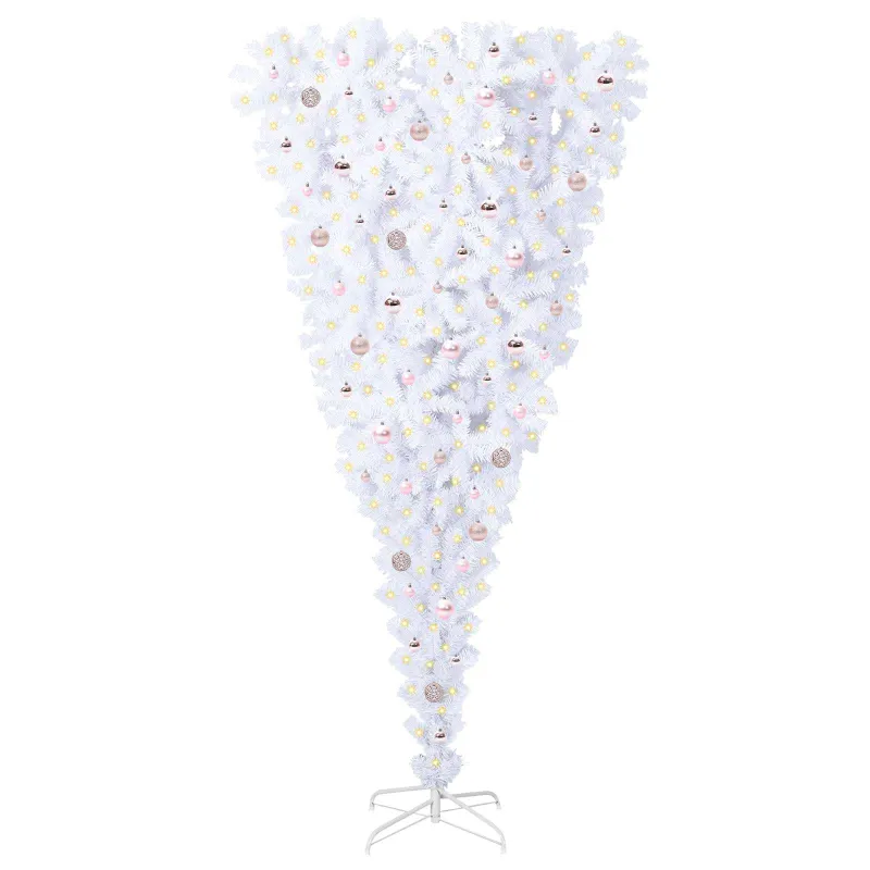 Dirbtinė Kalėdų eglutė su 300 LED Balta 240 cm PVC ir plienas