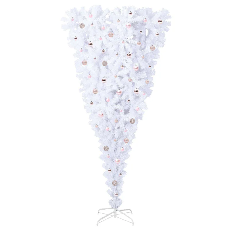 Dirbtinė Kalėdų eglutė su 300 LED Balta 240 cm PVC ir plienas