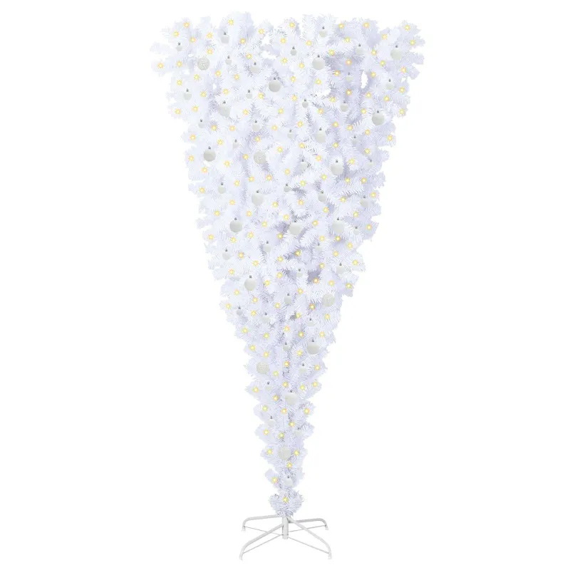 Dirbtinė Kalėdų eglutė su 300 LED Balta 240 cm PVC ir plienas