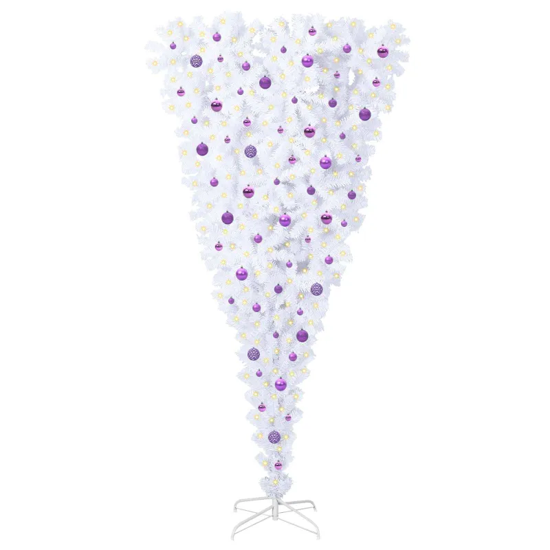 Dirbtinė Kalėdų eglutė su 300 LED Balta 240 cm PVC ir plienas