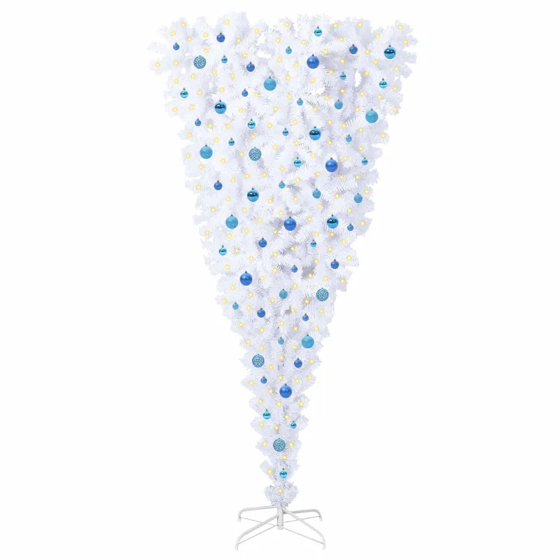 Dirbtinė Kalėdų eglutė su 300 LED Balta 240 cm PVC ir plienas