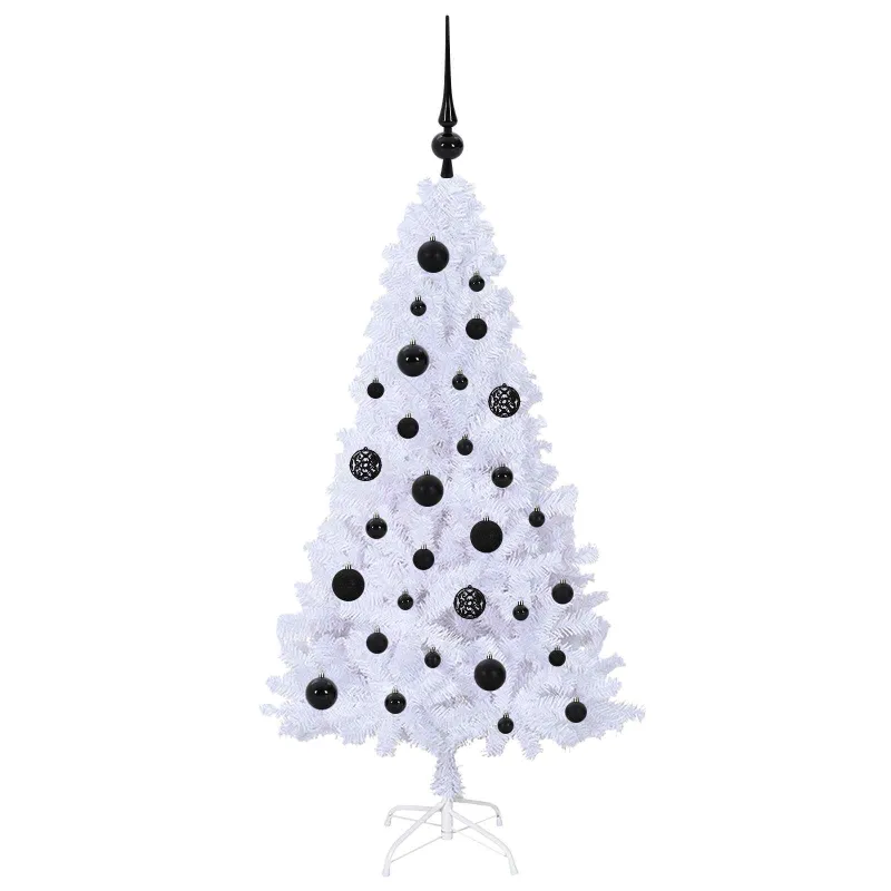 Dirbtinė Kalėdų eglutė su 150 LED Balta 120 cm PVC ir Plienas