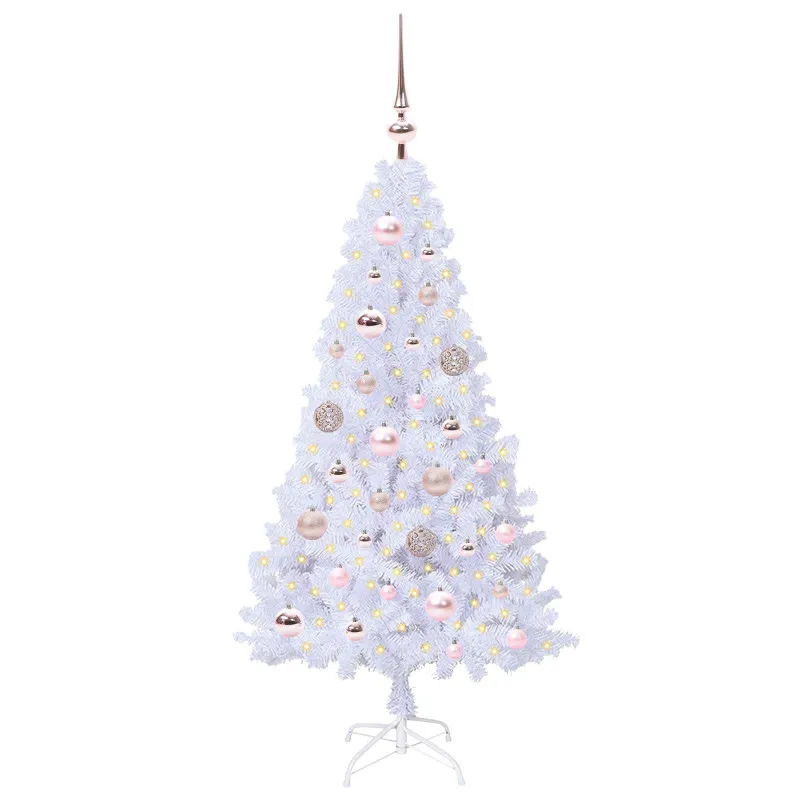 Dirbtinė Kalėdų eglutė su 150 LED Balta 120 cm PVC ir Plienas
