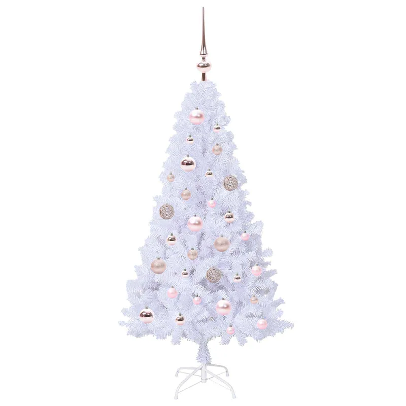 Dirbtinė Kalėdų eglutė su 150 LED Balta 120 cm PVC ir Plienas