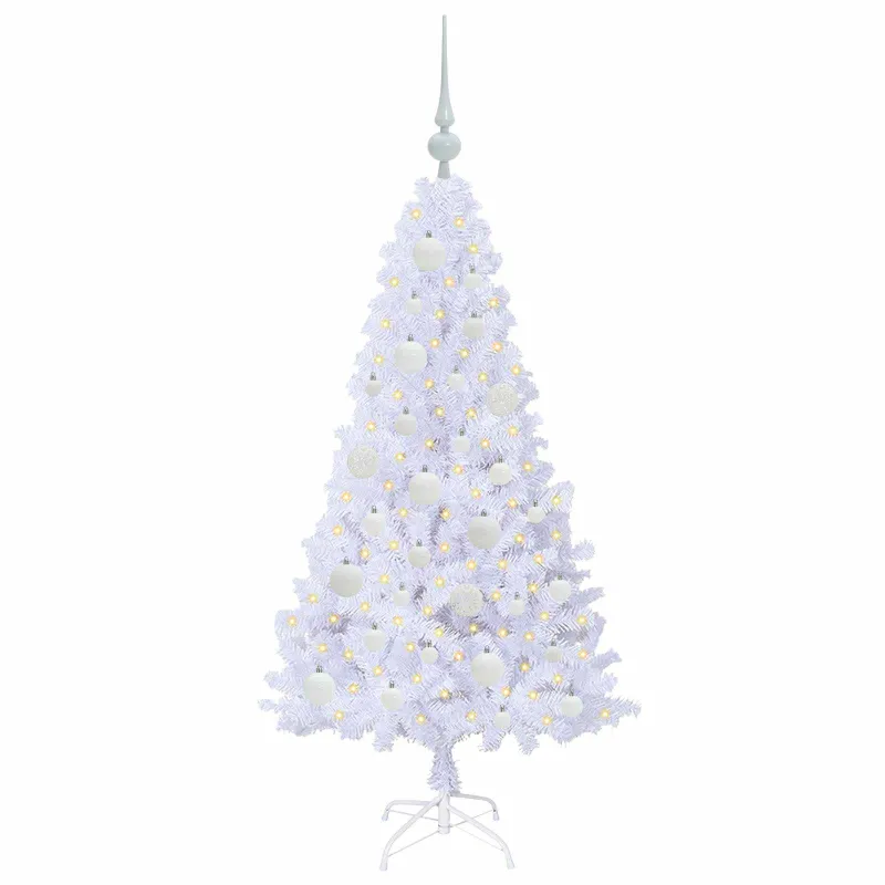Dirbtinė Kalėdų eglutė su 150 LED Balta 120 cm PVC ir Plienas