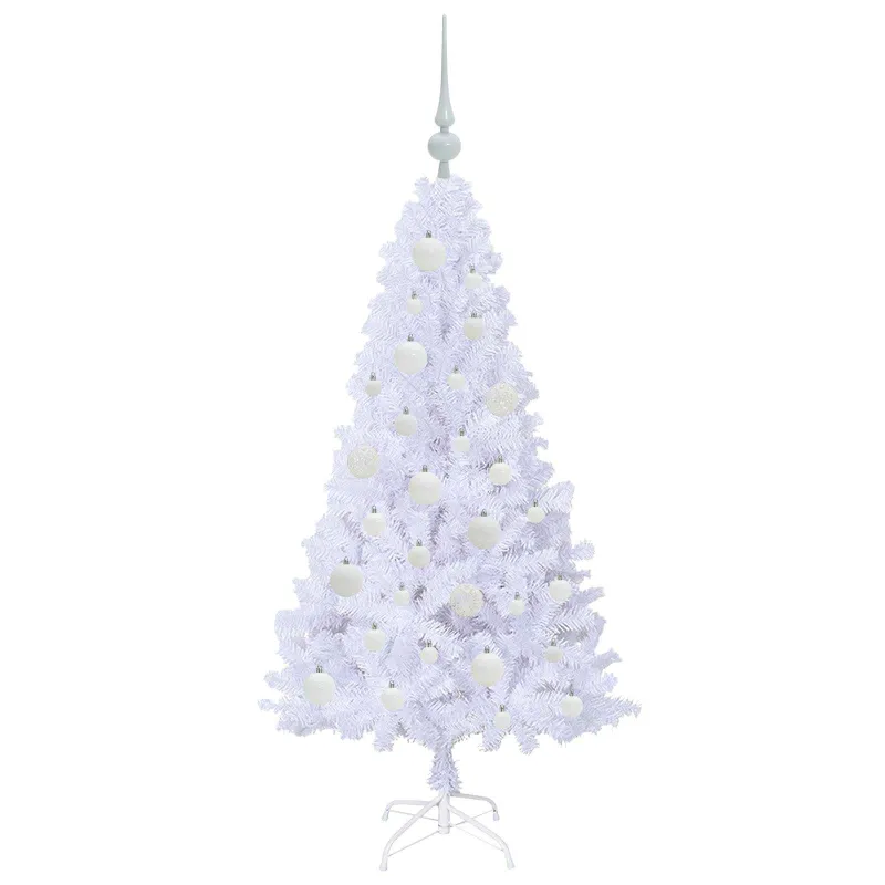 Dirbtinė Kalėdų eglutė su 150 LED Balta 120 cm PVC ir Plienas
