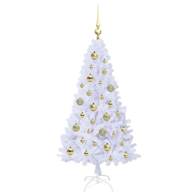 Dirbtinė Kalėdų eglutė su 150 LED Balta 120 cm PVC ir Plienas