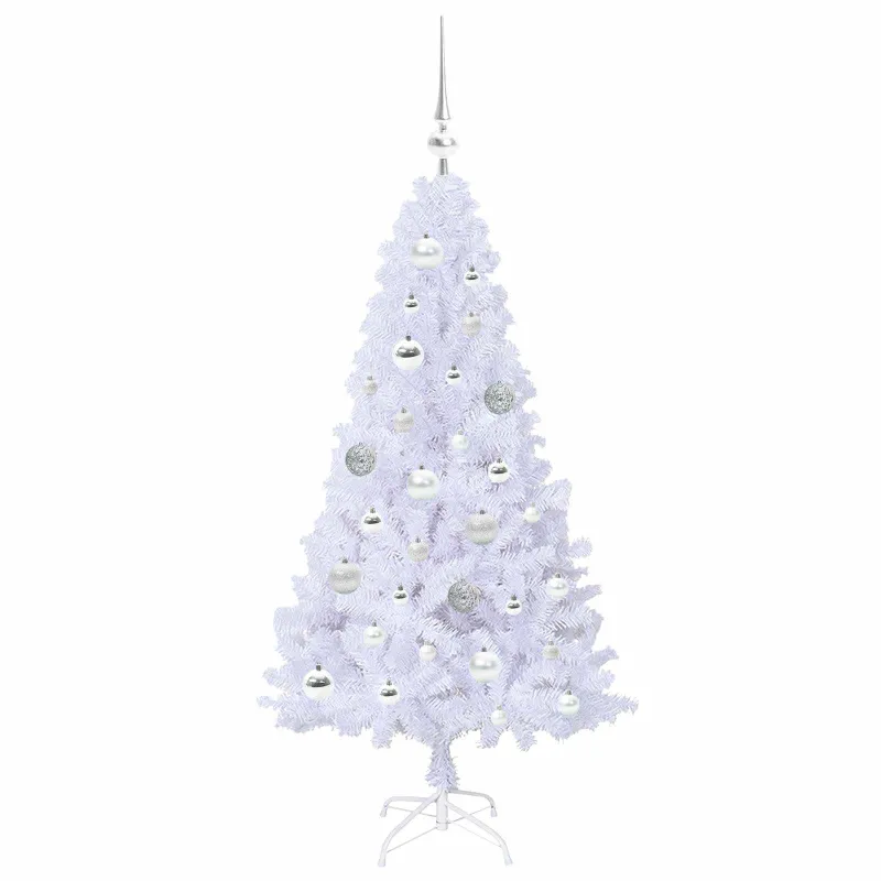 Dirbtinė Kalėdų eglutė su 150 LED Balta 120 cm PVC ir Plienas