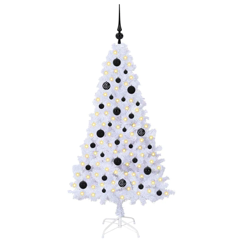 Dirbtinė Kalėdų eglutė su 150 LED Balta 150 cm PVC ir Plienas