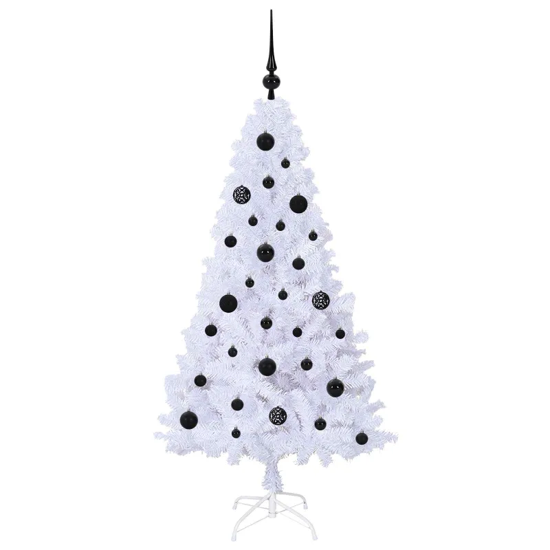 Dirbtinė Kalėdų eglutė su 150 LED Balta 150 cm PVC ir Plienas