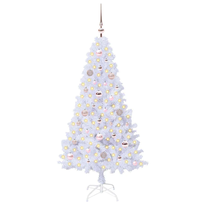 Dirbtinė Kalėdų eglutė su 150 LED Balta 150 cm PVC ir Plienas