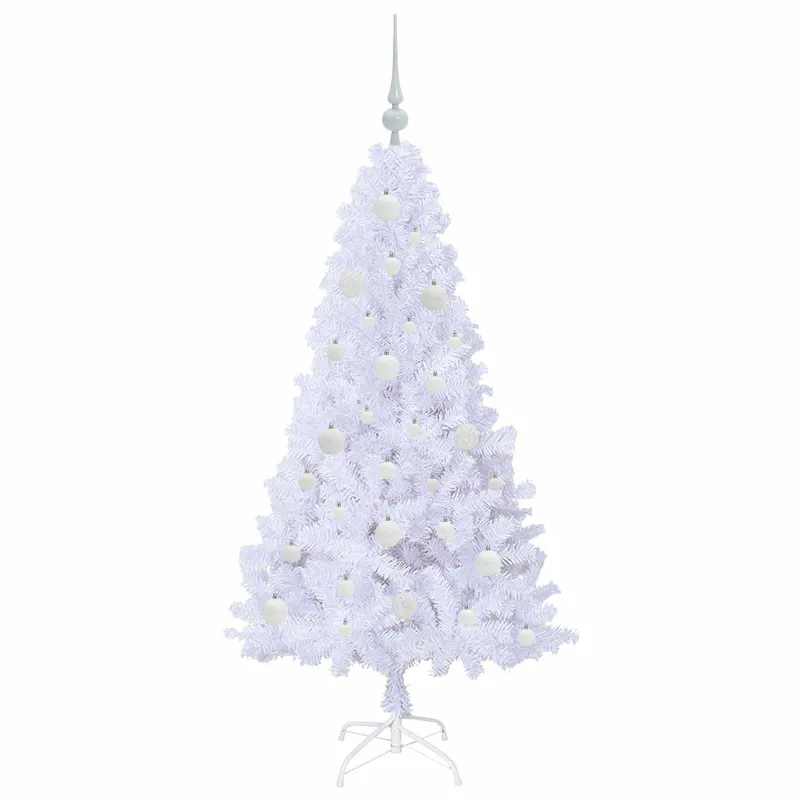 Dirbtinė Kalėdų eglutė su 150 LED Balta 150 cm PVC ir Plienas