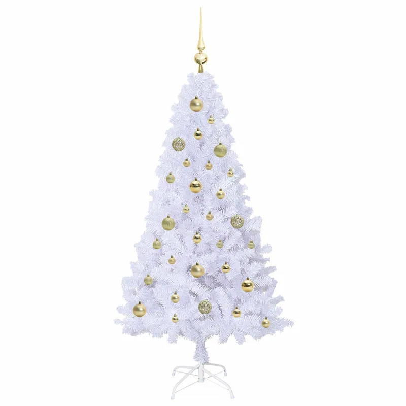 Dirbtinė Kalėdų eglutė su 150 LED Balta 150 cm PVC ir Plienas