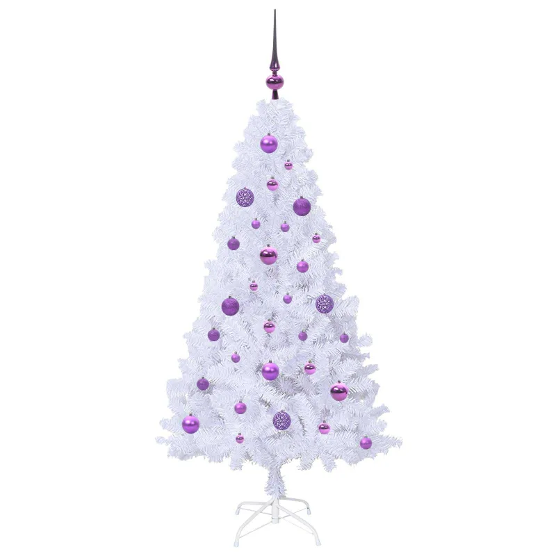 Dirbtinė Kalėdų eglutė su 150 LED Balta 150 cm PVC ir Plienas