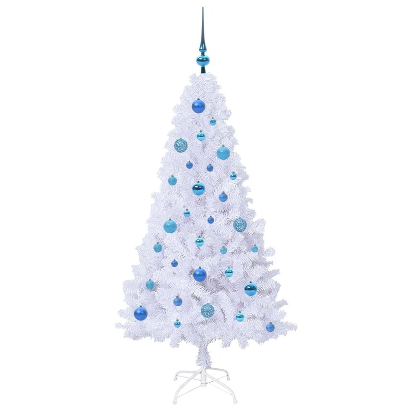 Dirbtinė Kalėdų eglutė su 150 LED Balta 150 cm PVC ir Plienas