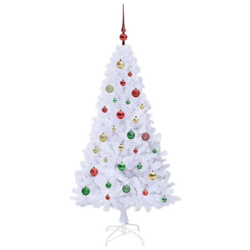 Dirbtinė Kalėdų eglutė su 150 LED Balta 150 cm PVC ir Plienas