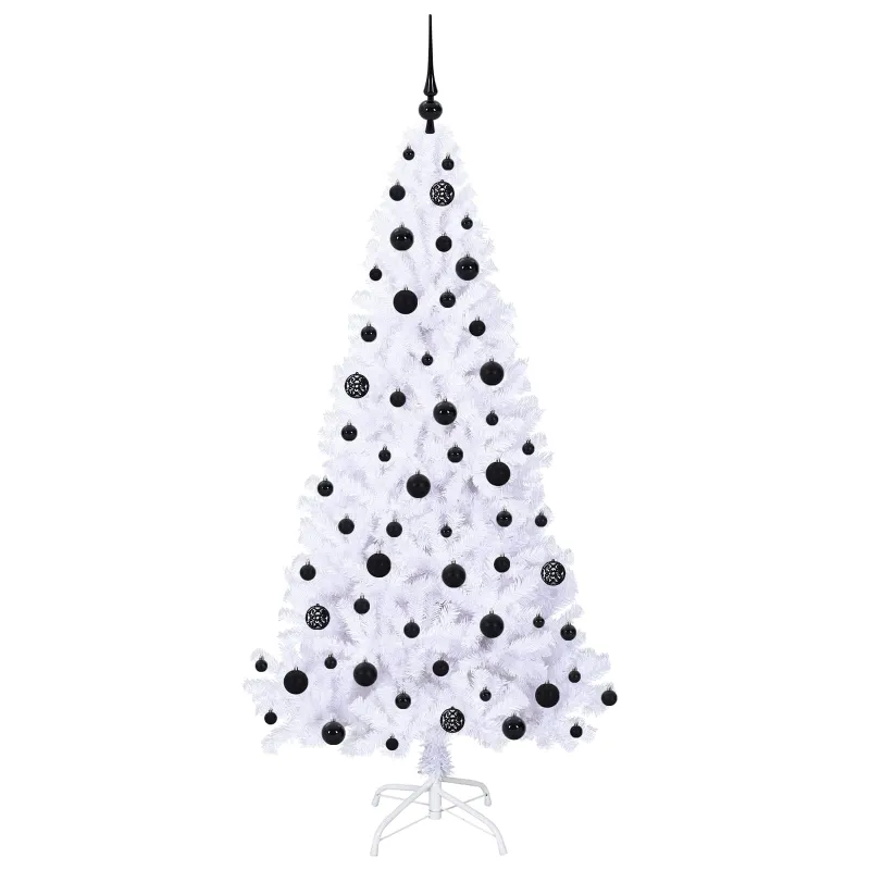 Dirbtinė Kalėdų eglutė su 300 LED Balta 180 cm PVC ir Plienas