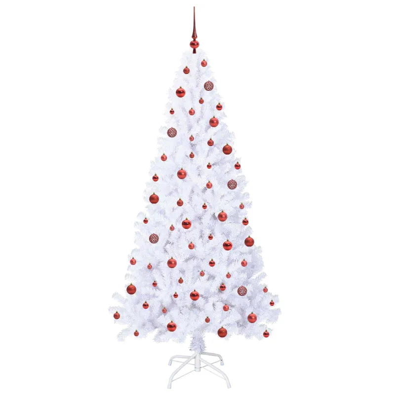 Dirbtinė Kalėdų eglutė su 300 LED Balta 210 cm PVC ir Plienas