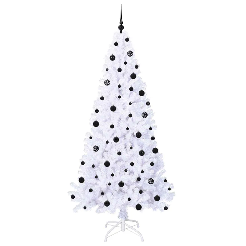 Dirbtinė Kalėdų eglutė su 300 LED Balta 210 cm PVC ir Plienas