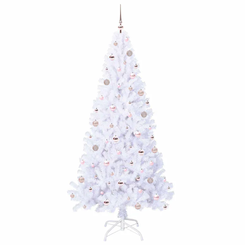 Dirbtinė Kalėdų eglutė su 300 LED Balta 210 cm PVC ir Plienas