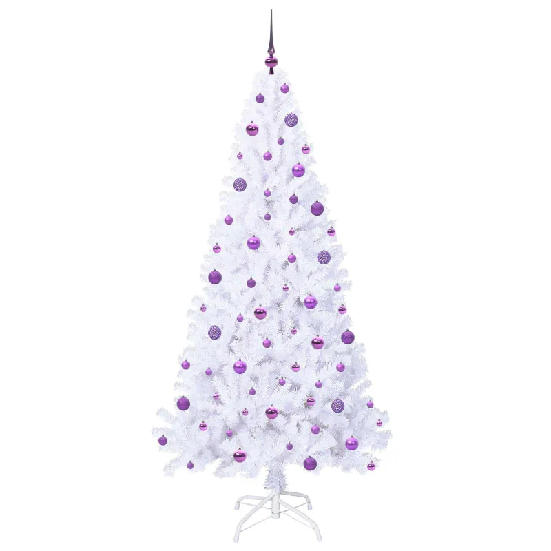 Dirbtinė Kalėdų eglutė su 300 LED Balta 210 cm PVC ir Plienas