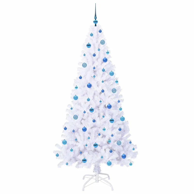 Dirbtinė Kalėdų eglutė su 300 LED Balta 210 cm PVC ir Plienas