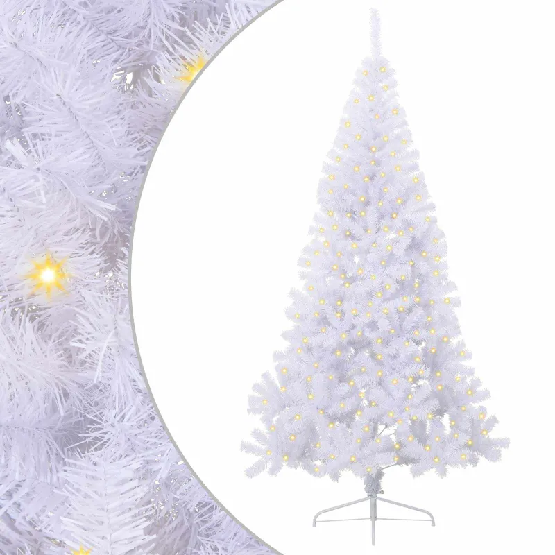 Dirbtinė Kalėdų eglutė su 300 LED Balta 240 cm PVC ir Plienas