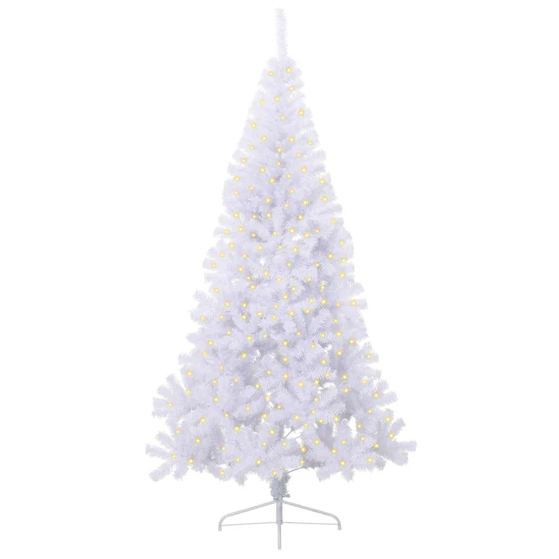 Dirbtinė Kalėdų eglutė su 300 LED Balta 240 cm PVC ir Plienas
