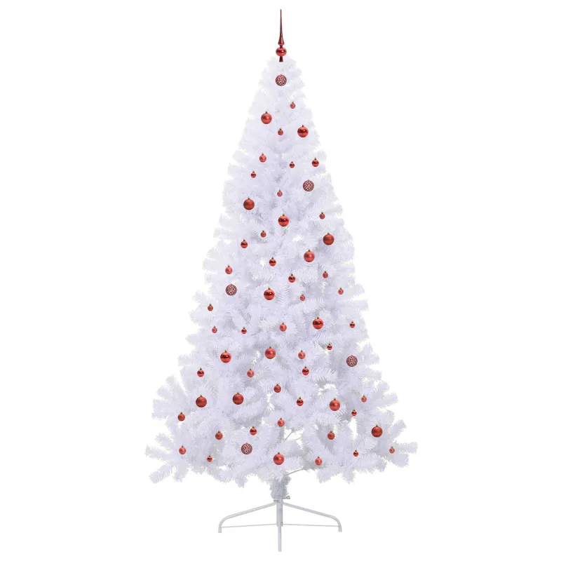 Dirbtinė Kalėdų eglutė su 300 LED Balta 240 cm PVC ir Plienas
