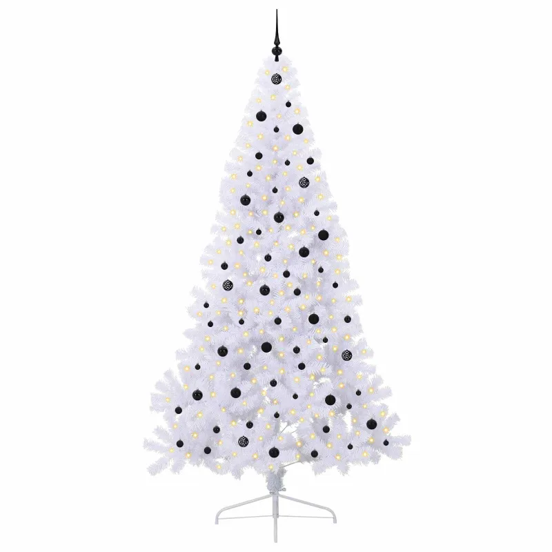 Dirbtinė Kalėdų eglutė su 300 LED Balta 240 cm PVC ir Plienas