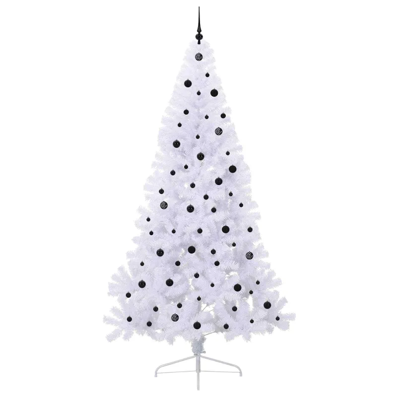 Dirbtinė Kalėdų eglutė su 300 LED Balta 240 cm PVC ir Plienas