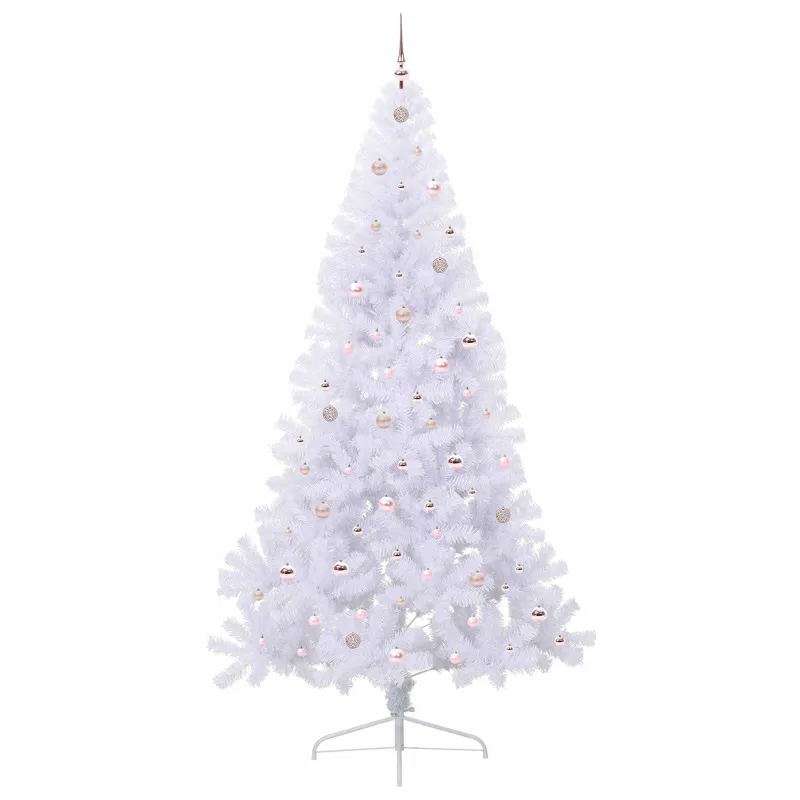 Dirbtinė Kalėdų eglutė su 300 LED Balta 240 cm PVC ir Plienas