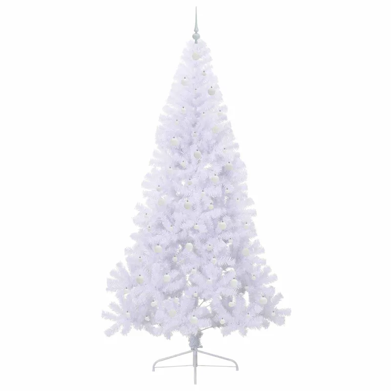 Dirbtinė Kalėdų eglutė su 300 LED Balta 240 cm PVC ir Plienas