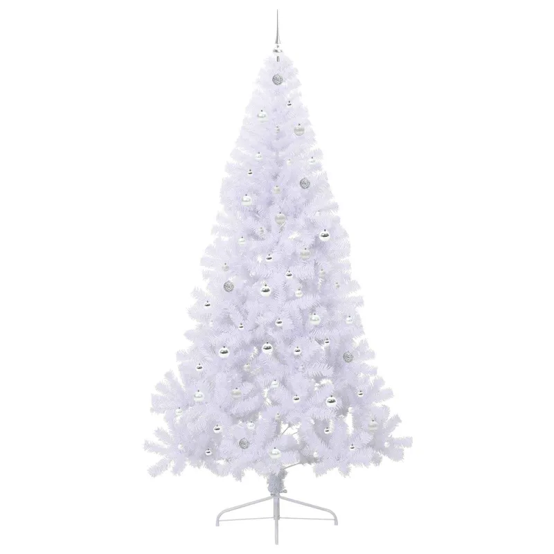 Dirbtinė Kalėdų eglutė su 300 LED Balta 240 cm PVC ir Plienas
