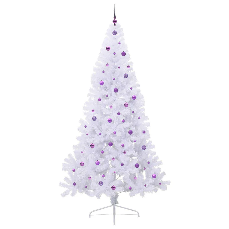 Dirbtinė Kalėdų eglutė su 300 LED Balta 240 cm PVC ir Plienas