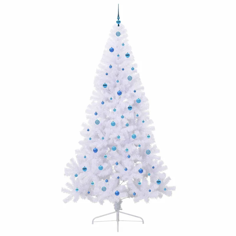 Dirbtinė Kalėdų eglutė su 300 LED Balta 240 cm PVC ir Plienas