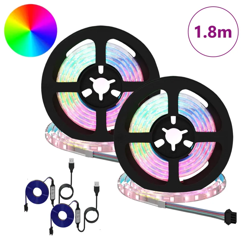LED juosta 2 pcs Juoda ir permatoma 900 mm Varis ir plastikas