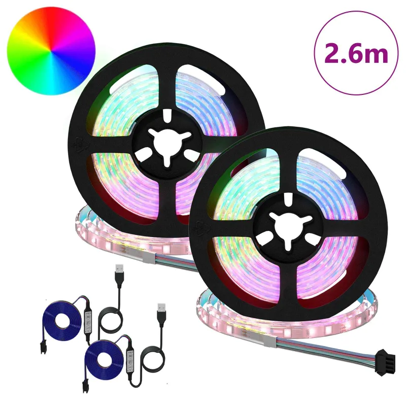 LED juosta 2 pcs Juoda ir permatoma 1300 mm Varis ir plastikas