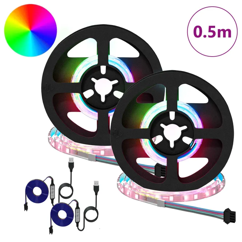 LED juosta 2 pcs Juoda ir permatoma 250 mm Varis ir plastikas