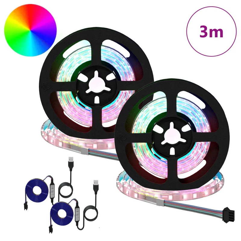 LED juosta 2 pcs Juoda ir permatoma 750 mm Varis ir plastikas