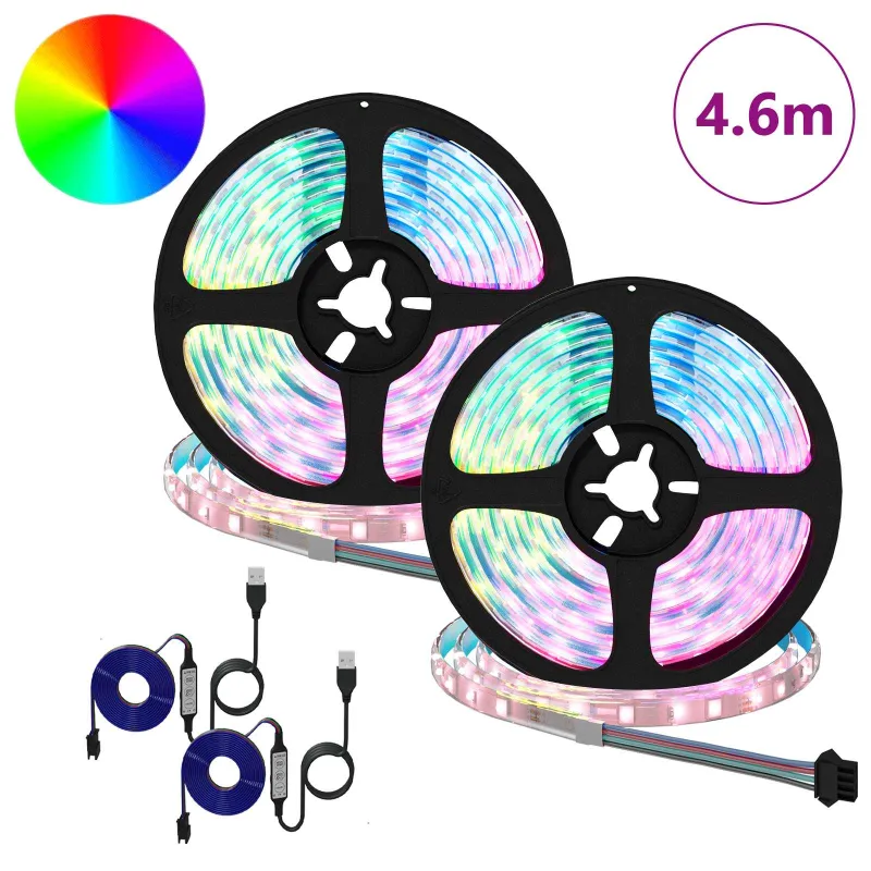 LED juosta 2 pcs Juoda ir permatoma 2300 mm Varis ir plastikas