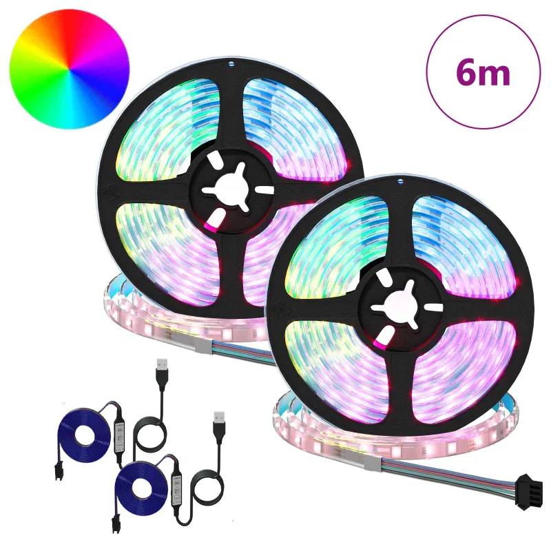 LED juosta 2 pcs Juoda ir permatoma 3000 mm Varis ir plastikas