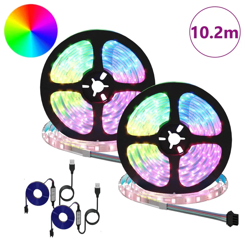 LED juosta 2 pcs Juoda ir permatoma 5100 mm Varis ir plastikas